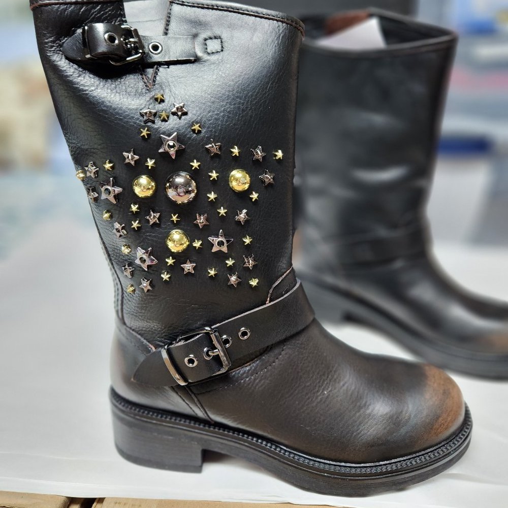Cult London Punk Vibe Studded Motorcycle Boots EU 39 - 9